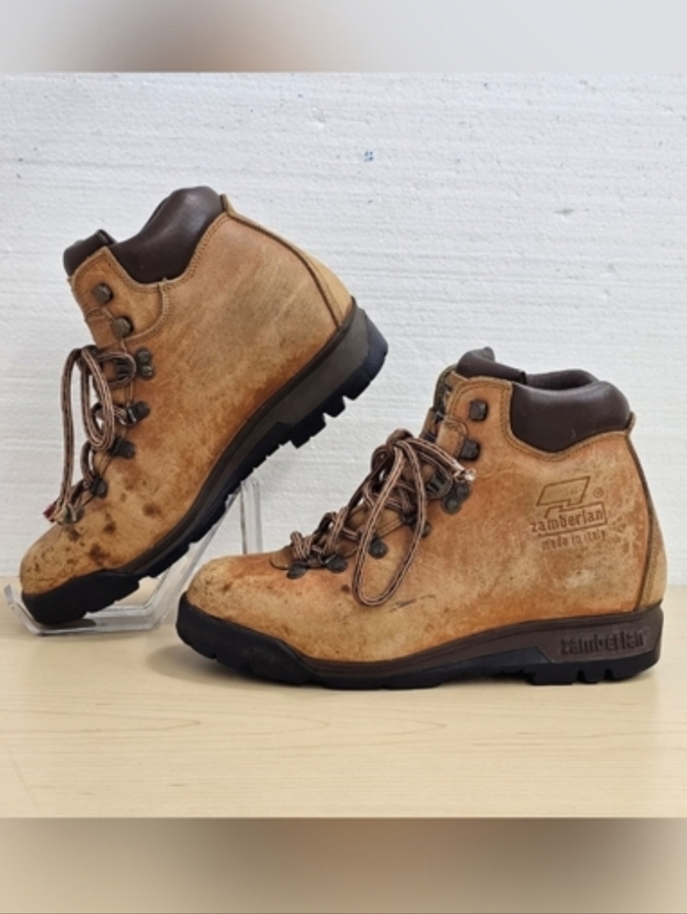 VTG Zamberlan Italian-Made Leather Men's Mountaineering Hiking Boots, Sz 8
